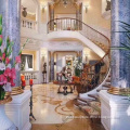 yellow marble waterjet medallion flooring interior design